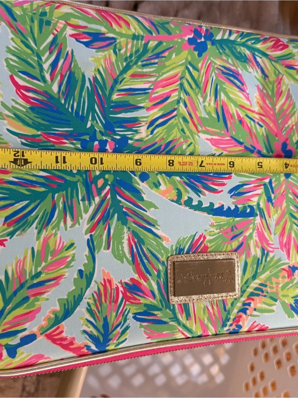 Colorful Palm Print Zip Pouch - Multi